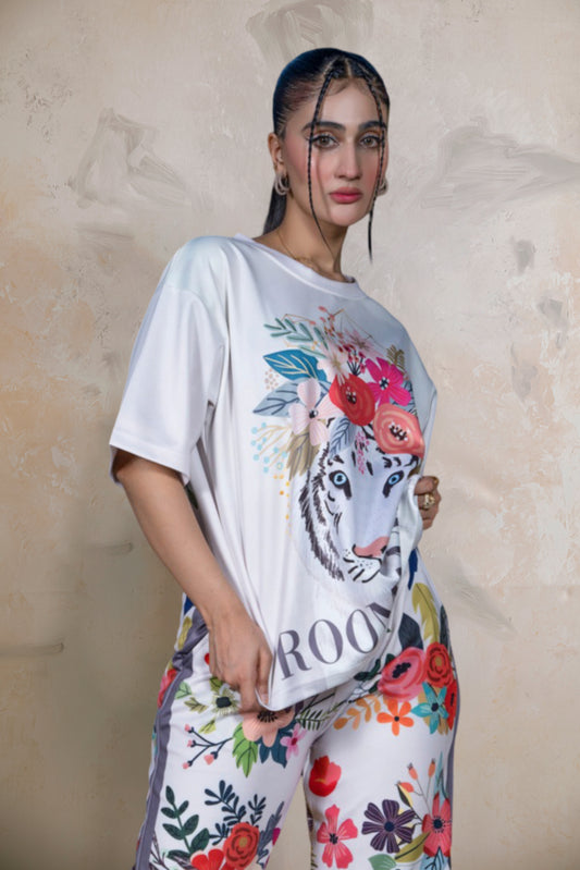 Cotton Silk Block Print Twin Set
