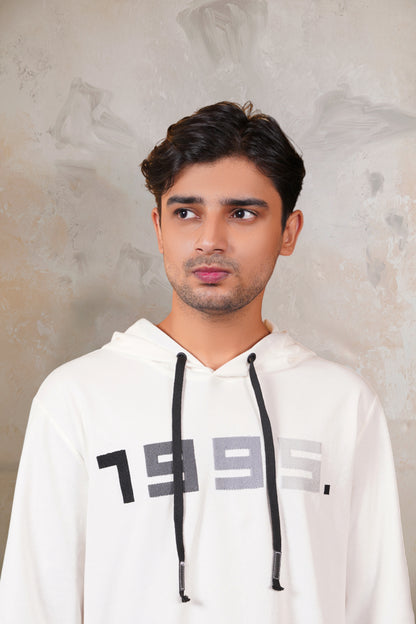 White Cotton Oversized Hoodie