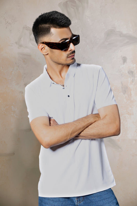 White Dry Fit Polo Shirt